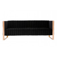 Manhattan Comfort SF009-BK Trillium 83.07 in. Black and Rose Gold 3-Seat Sofa